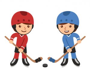 Cartoon hockey players